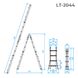 Лестница алюминиевая универсальная раскладная телескопическая 4*4 ступ. INTERTOOL LT-2044