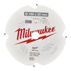 Диск пиляльний PFTE MILWAUKEE, Ø160х20х2,2мм, 4 зуб.
