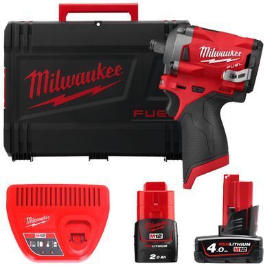 Гайкокрут акумуляторний 1/2" MILWAUKEE, M12 FIWF12-422X, 339 Нм, (+ заряд. пристрий, 1 акум.Х 2Аг, )
