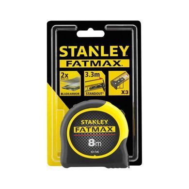 Рулетка вимірювальна FatMax Blade Armor довжина 8 м, ширина 32 мм в корпусі з АВС-пластика STANLEY 0-33-728