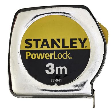 Рулетка вимірювальна Powerlock® довжиною 3 м, шириною 19 мм в хромованому пластмасовому корпусі STANLEY 0-33-041
