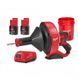 Машина прочистна акумуляторна MILWAUKEE, M12 BDC8-202C, трос 8м (зарядний пристрій С12 С , 2 акумулятори М12 В2 2Аг, відро, карт