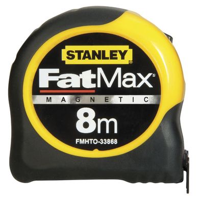 Рулетка измерительная FatMax Blade Armorдлиной 8 м, шириной 32 мм, магнитная STANLEY FMHT0-33868