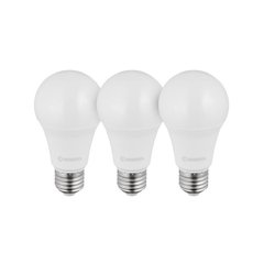 Лампы светодиодные, набор из 3 шт. LL-0017, LED A60, E27, 15 Вт, 150-300 В, 4000 K, 30000 ч, гарантия 3 года INTERTOOL LL-3017
