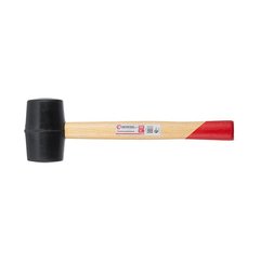 Киянка резиновая 350 г, 50 мм, черная резина, деревянная ручка HT-0236
