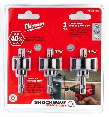 Набір коронок Shockwave MILWAUKEE діаметр 22/29/35мм (3шт)