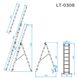 Лестница алюминиевая, 3-х секционная универсальная раскладная, 3*8 ступ., 5.09 м INTERTOOL LT-0308
