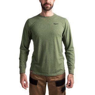 Футболка MILWAUKEE, HTLSGN-XXL легка з довгим рукавом, зелена (розмір XXL)