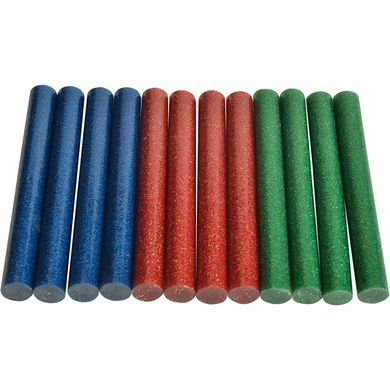 Термоклей трьох кольорів (червоний, зелений, синій), низькотемпературний, для клейових пістолетів STANLEY STHT1-70436