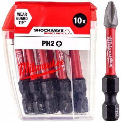 Насадка Milwaukee SHOCKWAVE PH2 50мм (10 шт)