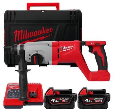 Перфоратор акумуляторний безщітковий SDS-PLUS MILWAUKEE, M18 BLHACD26-402X, 2,6Дж (зарядний пристрій М12-18 С, 2 акумулятори М18