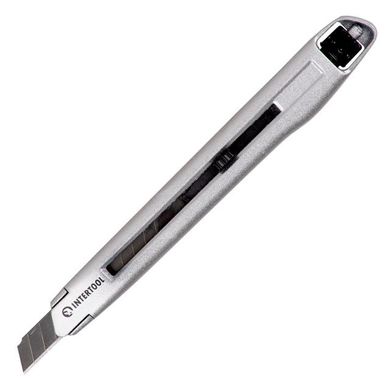 Нож сегментный 9мм, металлический, усиленный, винтовая фиксация INTERTOOL HT-0509
