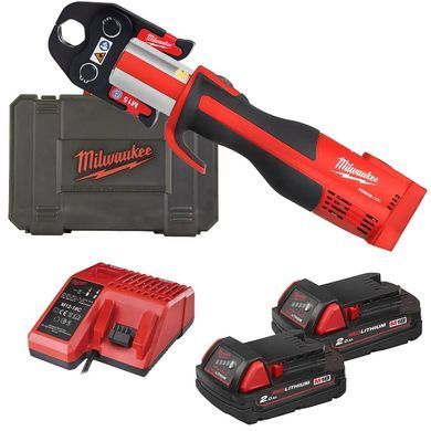 Обтискач гідравлійчний акумуляторний для труб MILWAUKEE, M18 BLHPT-202C (зарядний пристрій M12-18 C, 2 акумулятори М18 В2 2Аг, к