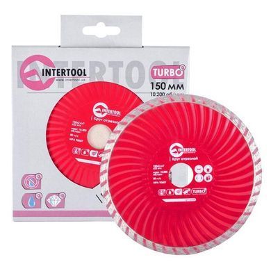 Диск отрезной по камню TURBO&nbsp;алмазный, 150 мм, 22-24% INTERTOOL CT-2008
