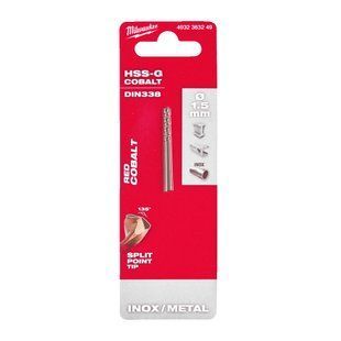 Свердло по металу HSS-Co MILWAUKEE DIN338, діаметр 1,5х40х18мм, (2шт)
