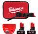 Шліфмашина стрічкова акумуляторна безщіткова MILWAUKEE, M12 FBFL10-402B, 10мм (зарядний пристрій С12 С, 2 акумулятори М12 В4 4Аг