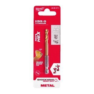 Свердло по металу RedHEX HSS-G TiN MILWAUKEE, діаметр 4,8 мм
