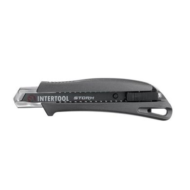 Нож сегментный 18 мм, алюминиевая рукоятка, металлическая направляющая, STORM INTERTOOL HT-0534