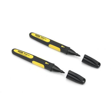 Набор из двух плоских маркеров FatMax® с заостренным наконечником и стойкими черными чернилами STANLEY 0-47-312