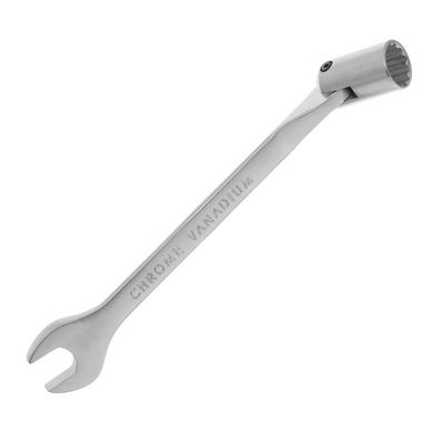 Ключ рожково-накидной шарнирный 18 мм Cr-V, покрытие сатин-хром INTERTOOL XT-1418