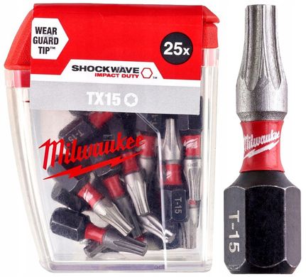 Насадка Milwaukee SHOCKWAVE TX15 25мм (25 шт)