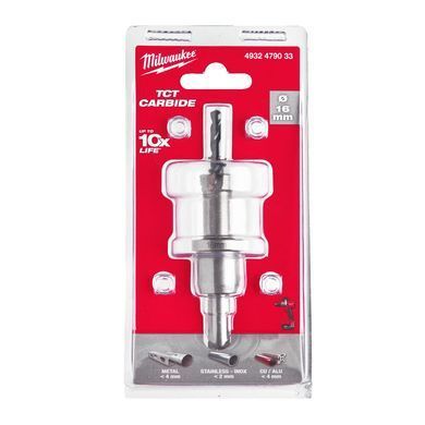 Коронка Holesaw TCT MILWAUKEE, для сталі/нержавіючої сталі, діаметр 16мм