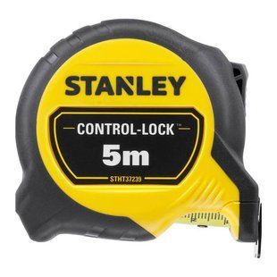 Рулетка вимірювальна CONTROL-LOCK довжиною 5 м, шириною 25 мм, в обгумованому корпусі, з подвійною шкалою STANLEY STHT37239-3