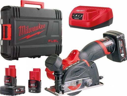 Шліфмашина універсальна відрізна акумуляторна безщіткова MILWAUKEE, M12 FCOT-422X, діаметр 76мм (зарядний пристрій С12 С, 1хМ12