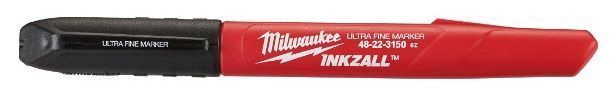 Набір маркерів для будмайданчика InkZAll MILWAUKEE, ультра-тонких, чорних, (4шт)