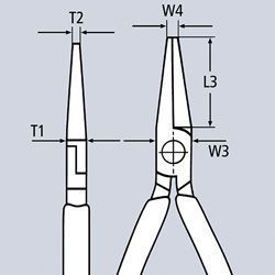 Длинногубцы хромированные 140 мм Knipex 30 35 140