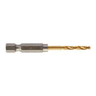 Свердло по металу RedHEX SHOCKWAVE HSS-TiN MILWAUKEE, діаметр 3,0х65х23мм, (10шт), пластикова коробка