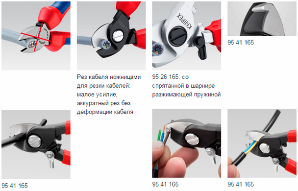 Ножницы для резки кабелей 165 мм Knipex 95 12 165