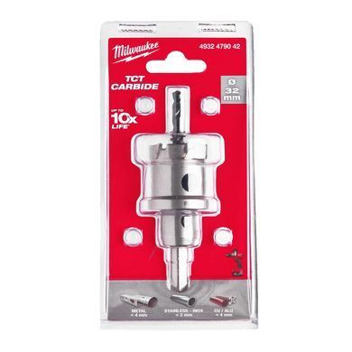Коронка Holesaw TCT MILWAUKEE, для сталі/нержавіючої сталі, діаметр 32мм