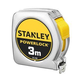 Рулетка вимірювальна Powerlock&reg; довжиною 3 м, шириною 12,7 мм в хромованому пластмасовому корпусі STANLEY 0-33-238