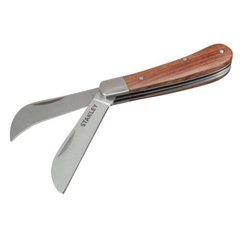 Нож для электрика складной с деревянной рукояткой и двумя лезвиями, длина лезвий 70 мм STANLEY STHT0-62687