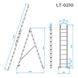 Лестница алюминиевая, 2-х секционная, универсальная, раскладная, 2*10 ступ., 4,8 м INTERTOOL LT-0210