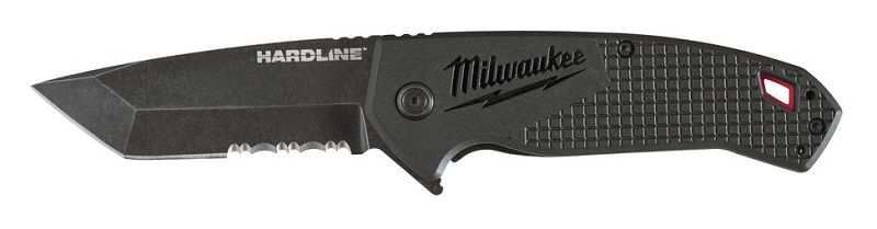 Нож MILWAUKEE HARDLINE 75 мм выкидной с зазубренным лезвием 48221998