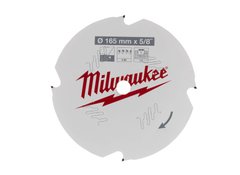 Пильный диск для циркулярной пилы 165X5/8X2,2X4D MILWAUKEE -1шт