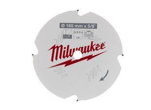 Диск пиляльний по фіброцементу PFTE MILWAUKEE, діаметр 165х5/8х1,8мм, 4 зуб.