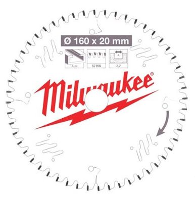 Диск пиляльний PFTE MILWAUKEE, Ø165х20х2,2мм, 24 зуб.