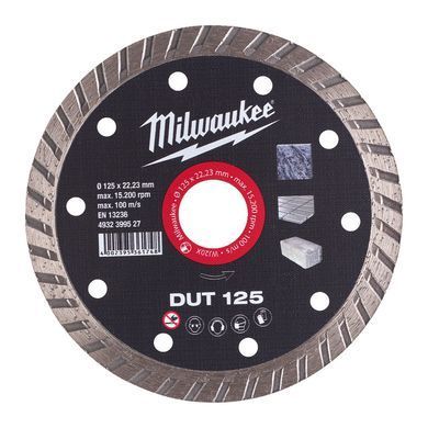 Диск алмазний MILWAUKEE DUT 125 діаметр 125мм (керамічна плитка/чистий різ)