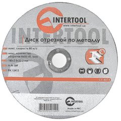 Диск відрізний по металу 180x2.0x22.2 мм INTERTOOL CT-4014